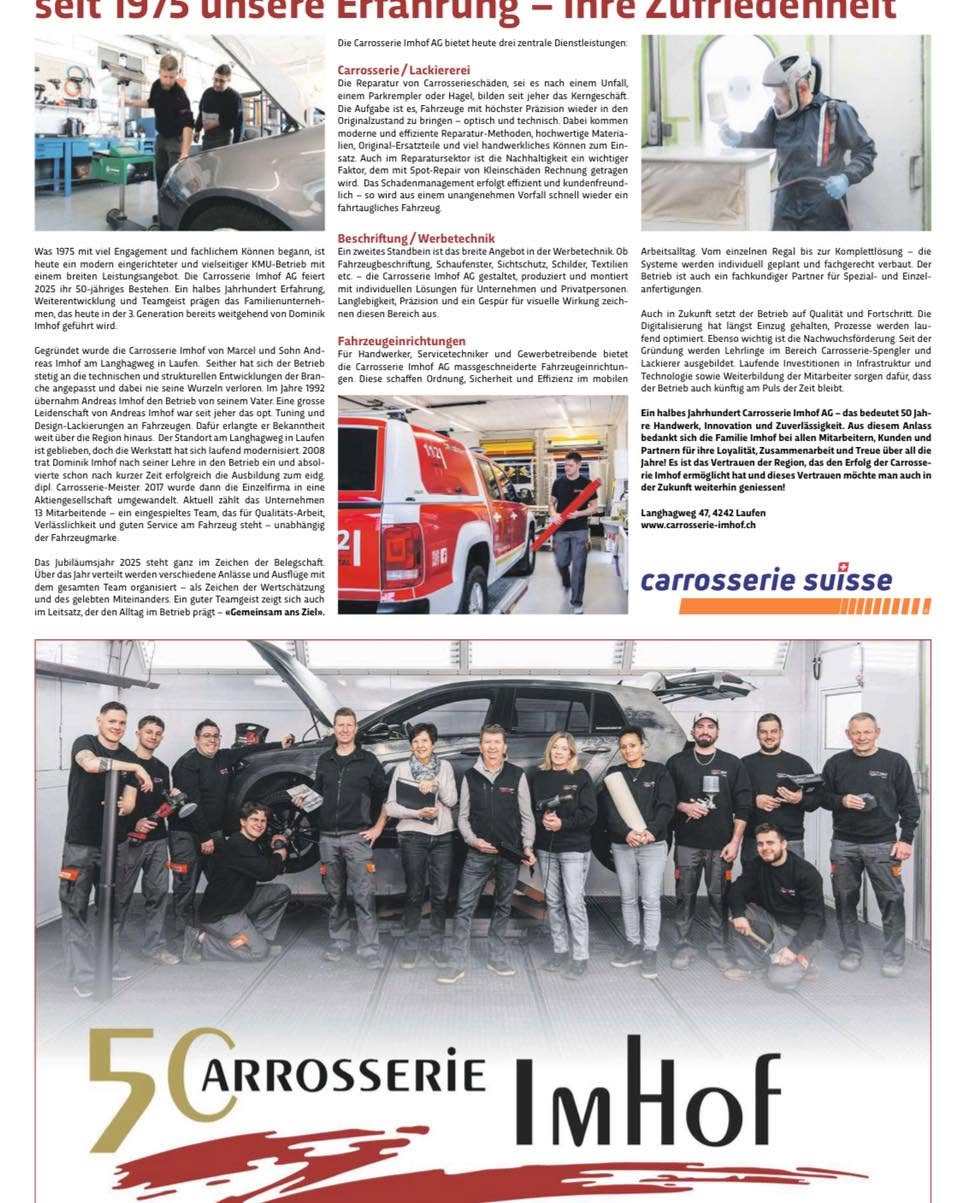 Jubiläumsbericht im Wochenblatt